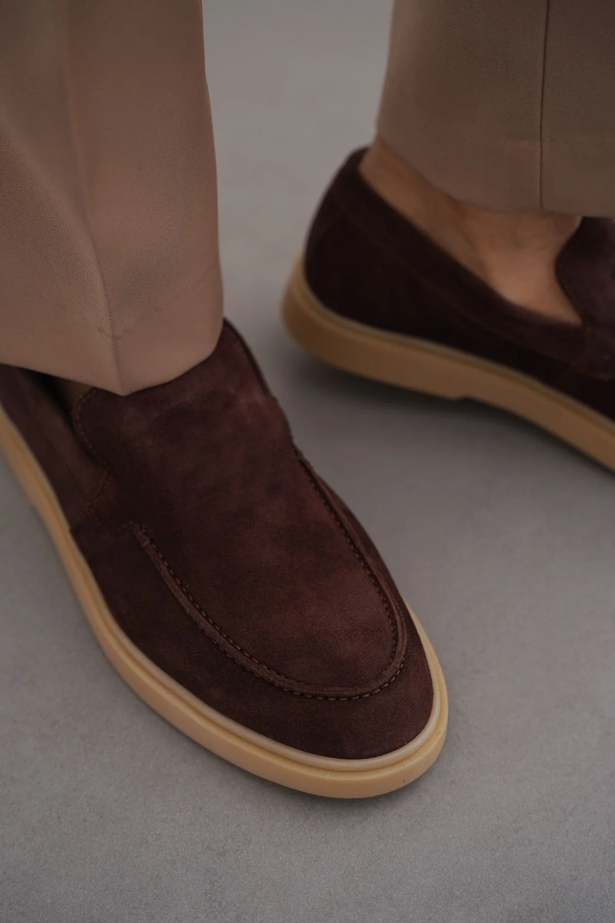 SUEDE LEATHER SLIP-ON LOAFERS