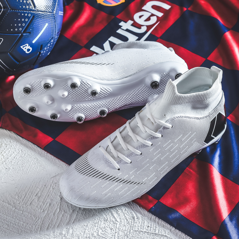 Professional Men's Football Boots White Black Football Boots Cleats Sneakers Euro Size
